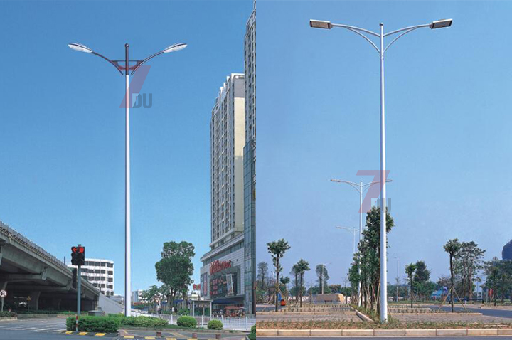 常規平行雙挑懸臂路燈桿樣式選型圖片一