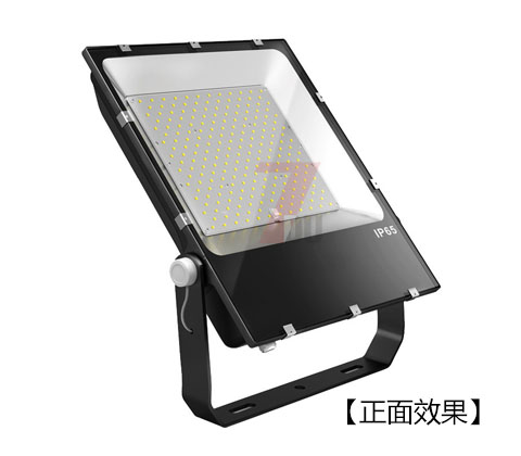 (QDLED-F017)超薄壓鑄鋁貼片LED泛光燈燈具正面實拍效果