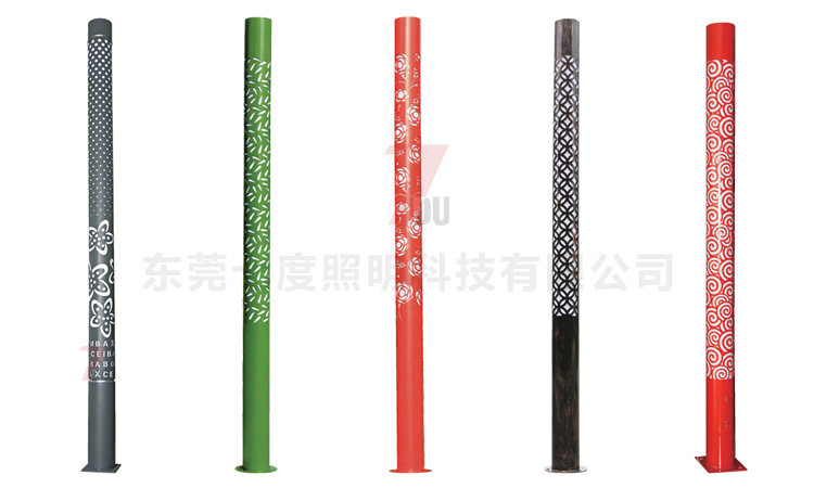 (QDJGDZ-025)公園特色圓柱形鏤空花紋景觀燈柱更多割花樣式展示